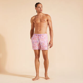 Men Swim Shorts Embroidered Noumea Sea - Limited Edition Marshmallow front worn view