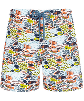 Men Swim Shorts Ultra-light and Packable Fish Family White front view