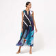 Women Sleeveless Maxi Dress Envoûtement - Vilebrequin x Deux Femmes Noires Purple blue front worn view