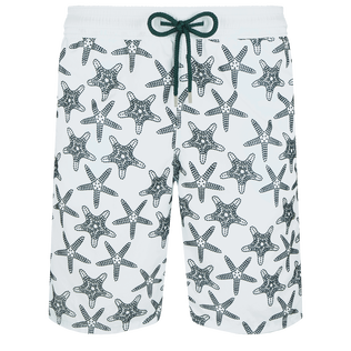 Men Long Swim Shorts Starfish Dance Flocked Glacier front view