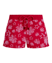 Pantaloncini mare donna floccati Turtles Heart Ribes vista frontale