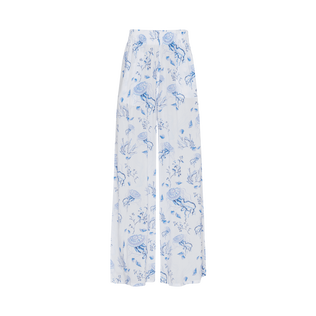 Women Viscose Pants Medusa and Shells White 正面图
