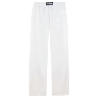 Men Linen Pants Solid White back view
