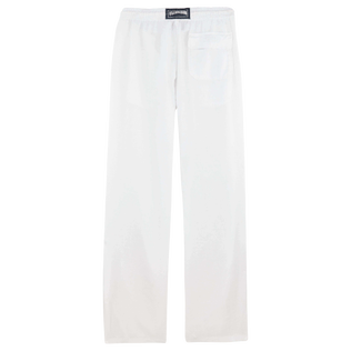Men Linen Pants Solid Bianco vista posteriore