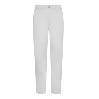 Men Tencel Satin Regular Pants White front view