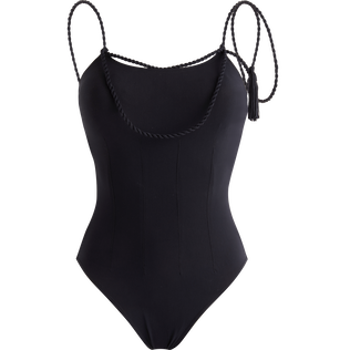 Tresses Badeanzug mit Schnüren für Damen Schwarz Vorderansicht