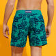 Bañador con estampado de tacto aterciopelado Poulpes para hombre Emerald vista trasera desgastada