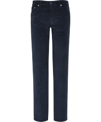 Men 5-Pockets Corduroy Pants 1500 lines Navy front view