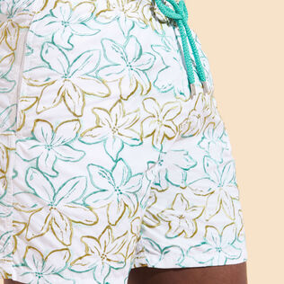 Bañador con bordado Raiatea para hombre - Edición limitada Blanco detalles vista 1