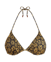 Haut de maillot de bain triangle femme Carapaces Bleu marine vue de face