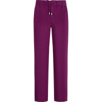 Pantaloni uomo in lino tinta unita Grape vista frontale
