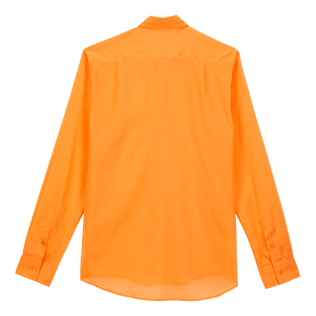 Leichtes Solid Unisex-Hemd aus Baumwollvoile Karotte Rückansicht
