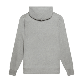 Men Cotton Hoodie Sweatshirt Solid Heather grey back view