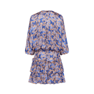 Vestido de viscosa y seda con estampado Disco Butterfly para mujer Blush vista trasera