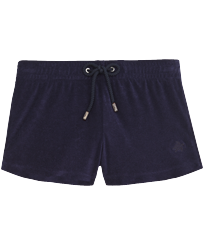 Frottee-Shorts Marineblau Vorderansicht