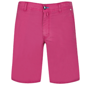 Men Tencel Bermuda Shorts Solid Crimson purple front view
