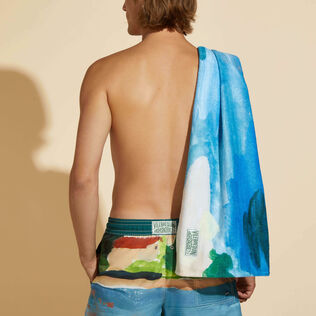 Organic Cotton Towel 360 Landscape - Vilebrequin x Highsnobiety Chambray front worn view