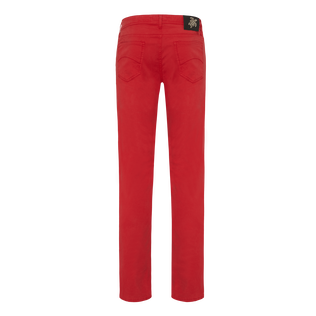 Pantaloni uomo a 5 tasche in gabardine di Tencel Moulin rouge vista posteriore