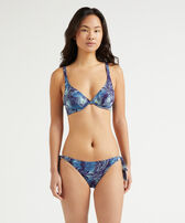 Women Underwire Bikini Top Eyes of the wind Midnight front worn view