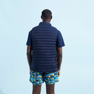 Unisex Reversible Jacket Piranhas Navy back worn view