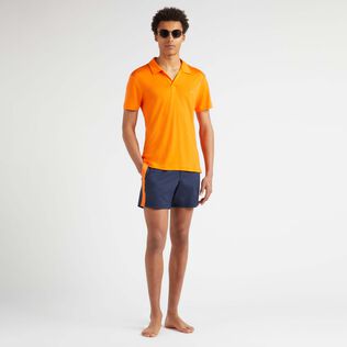 Men Stretch Swim Shorts Flat Belt Color Block Chive details view 1