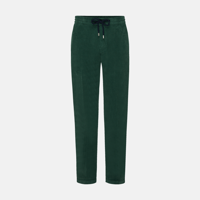 Men Large Lines Corduroy Jogger Pants Vintage - Jeans - Clemence - Green - Size 42 - Vilebrequin