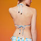 Women Triangle Printed - Women Triangle Bikini Top Palms & Stripes - Vilebrequin x The Beach Boys, White back worn view
