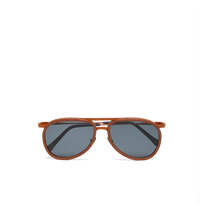 Gafas de sol de madera de color liso de VBQ x Shelter Caramel vista frontal