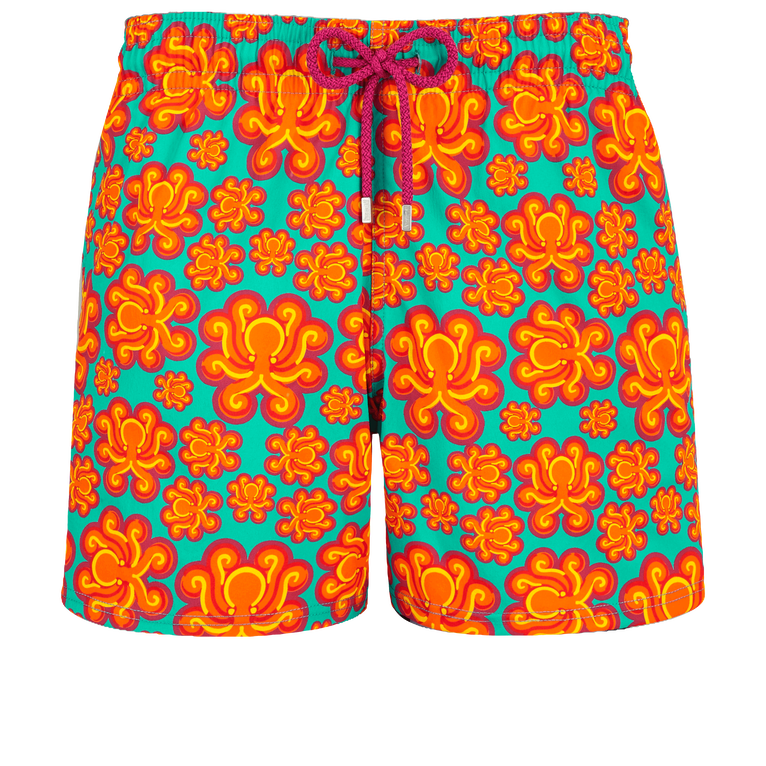 Men Stretch Swim Shorts Poulpes Neon - Monrise - Green - Size 5XL - Vilebrequin