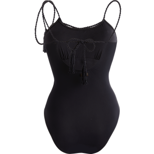 Tresses Badeanzug mit Schnüren für Damen Schwarz Rückansicht