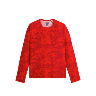 Camiseta de baño de manga larga con protección solar y estampado Flower Power para mujer Lipstick vista frontal