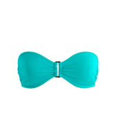 女士 Bandeau 纯色比基尼上衣 Disco green 正面图