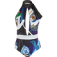 Maillot de bain décolleté une pièce femme Envoûtement - Vilebrequin x Deux femmes noires Purple blue vue de face
