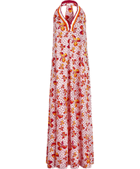 Women Long Dress Iris Lace- Vilebrequin x Poupette St Barth Shocking pink vista frontale