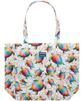 Borsa tote in lino Tortugas - Vilebrequin x Okuda San Miguel Multicolore vista frontale
