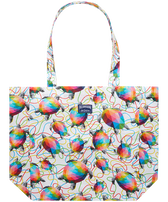 Bolso tote de lino con estampado Tortugas - Vilebrequin x Okuda San Miguel Multicolores vista frontal