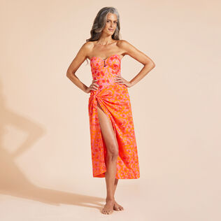 Women One-piece Swimsuit New Leopard Apricot details view 1
