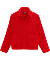 Women Terry Jacket - Vilebrequin x Ines de la Fressange Poppy red front view