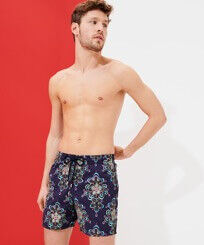 Men Swim Trunks Embroidered Kaleidoscope - Limited Edition Sapphire front worn view