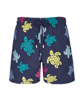 Men Swim Trunks Embroidered Ronde Tortues Multicolores - Limited Edition Navy front view