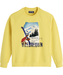 Turtle Skier Snow and Sun Sweatshirt aus Baumwolle für Herren Buttercup yellow Vorderansicht
