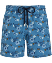 Men Swim Shorts Embroidered Flowers and Shells - Limited Edition Calanque vista frontale