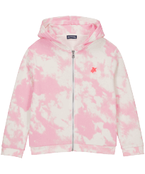Sweat à fermeture éclair fille Tie & Dye Carambole vue de face