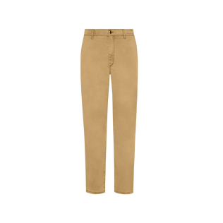 Men Tencel Satin Regular Pants Mocha front view