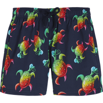 Bañador elástico con estampado Tortues Rainbow Multicolor para niño - Vilebrequin x Kenny Scharf Azul marino vista frontal
