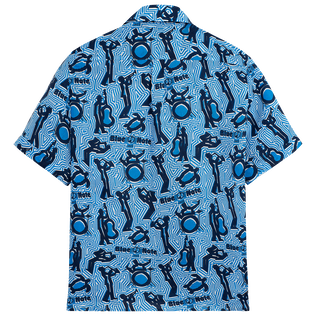 Men Linen Bowling Shirt - Vilebrequin x Blue Note Earthenware 后视图