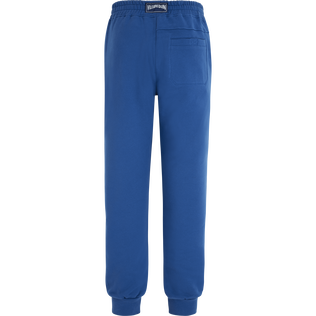 Pantalón de chándal en algodón de color liso para hombre Mar azul vista trasera