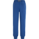 Pantaloni da jogging uomo in cotone tinta unita Blu mare vista posteriore