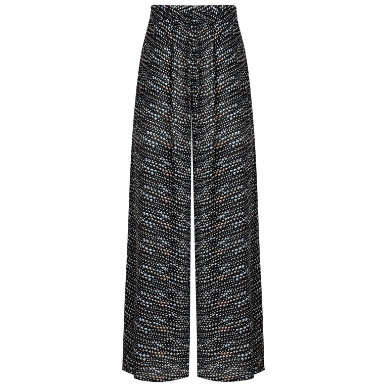 Vilebrequin Women Wide-leg Viscose Pants Pearl - Line - Black - Size XS