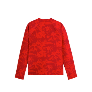 Camiseta de baño de manga larga con protección solar y estampado Flower Power para mujer Lipstick vista trasera